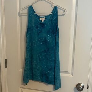 Dressbarn Blue Sparkle Tank Top